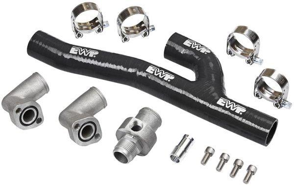 BIG BLOCK CHEV HEADER-BLACK   ADAPTER KIT BLACK
