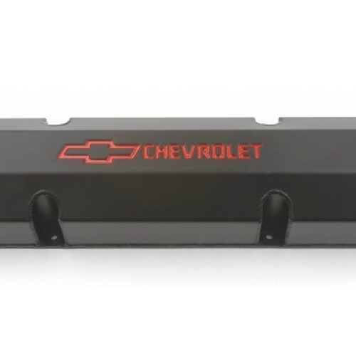 FABRICATED VALVE COVERS, SBC  BLACK ANODIDIZED NO BAFFLES