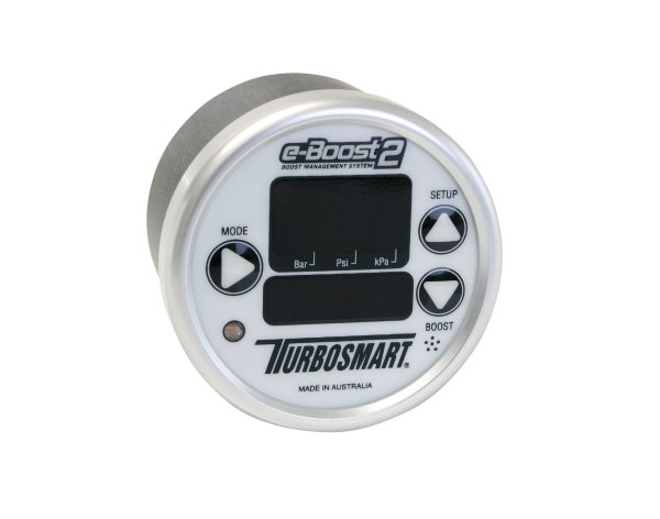 E-BOOST2 BOOST CONTROLLER 60mm 60psi WHITE FACE/SILVER BEZEL