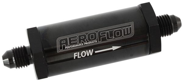 -4AN TURBO INLINE OIL FILTER  BLACK 30 MICRON WASHABLE