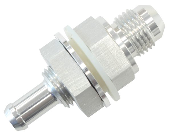 -8AN BULKHEAD FITTING WITH 1/2BARB FOR PUSH ON HOSE