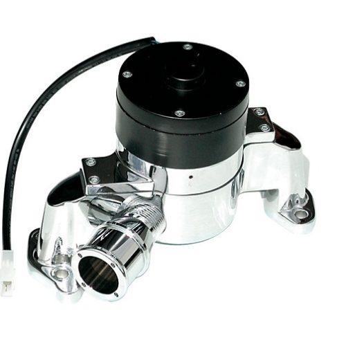 BILLET ELECTRIC WATER PUMP SBCPOLISHED NO EMBLEM. 35 GPM