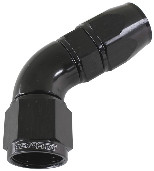 60 DEG -3AN FULL FLOW TEFLON  HOSE END BLACK 1 PIECE FULLFLO