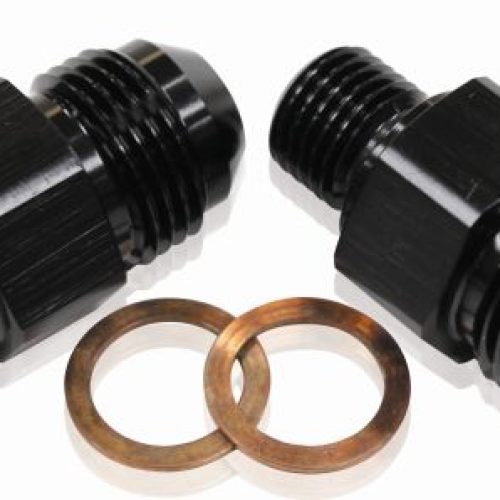 TH400 TRANS FITTING -6 x 1/4  BLACK 1/4″ STRAIGHT NPSM