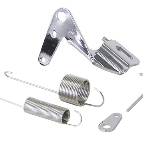 THROTTLE CABLE BRACKET KIT    WITH RETURN SPRING, CHROME