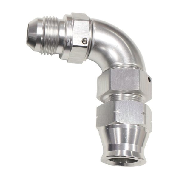 5/16" TUBE 90 deg male -6AN   SILVER SWIVEL NUT WITH OLIVE