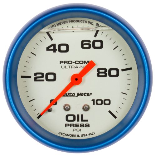 ULTRA-NITE 2-5/8″ OIL PRESSURE0-100PSI, MECH, LIQUID FILLED