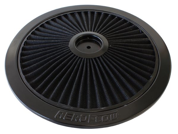 14" BLACK FULL FLOW TOP PLATE BLACK COTTON HI FLOW & FILTRAT