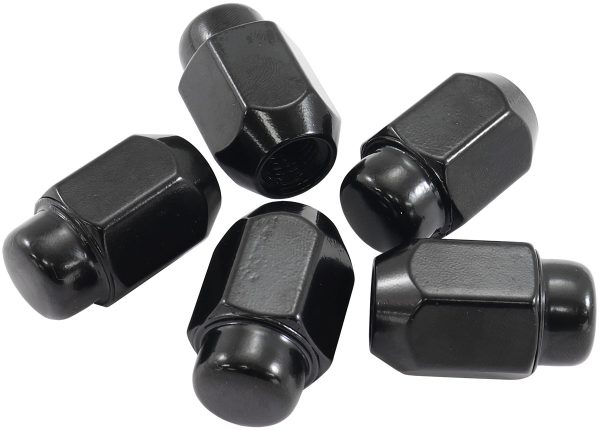 7/16"-20 ACORN MEDIUM CLOSED  WHEEL NUTS BLACK (5 PACK)