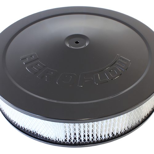14″ X 3″  AIR CLEANER  ASSY   5-1/8″ DROPBASE BLACK, PAPER