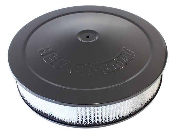 14" X 3"  AIR CLEANER  ASSY   5-1/8" DROPBASE BLACK, PAPER