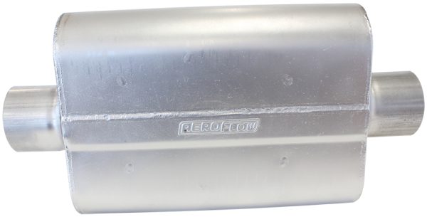 2.5" CENTER / CENTER MUFFLER  13" LENGTH, 10" WIDTH, 4.5" H