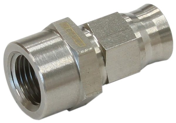 S/S Straight Hose End 1/8" NPTfemale to -3 teflon hose