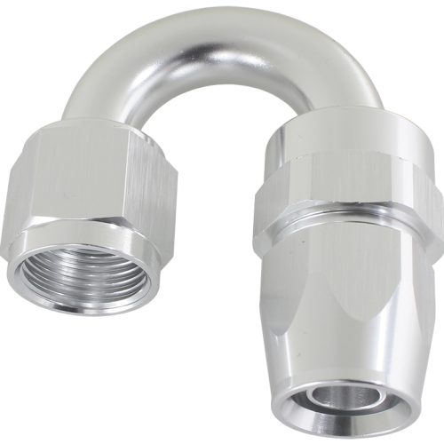 ALLOY 180 DEG HOSE END -16AN  SILVER FULL SWIVEL SUIT TEFLON