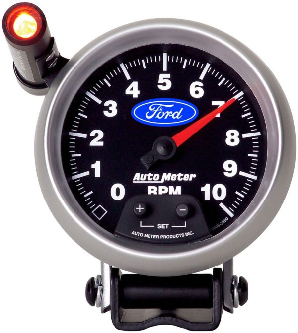 3-3/4" TACHO W/ SHIFT LIGHT   FORD, CHROME BEZEL, 10,000RPM