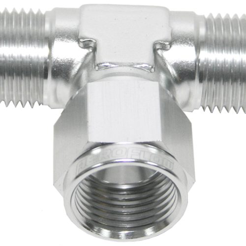 AN TEE -10AN FEMALE NUT       SILVER SWIVEL NUT ON SIDE