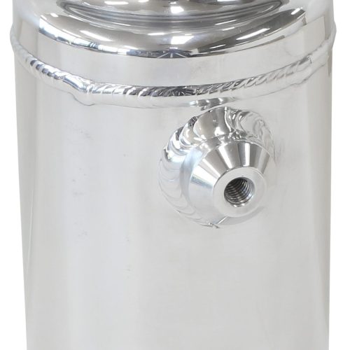 UNIVERSAL RADIATOR OVERFLOW   TANK 8″ X 3.5″ -4 ORB POLISHED