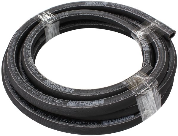 BLACK PUSH LOCK HOSE -4  1/4" 15M RUBBER 6.3mm ID 11.9mm OD