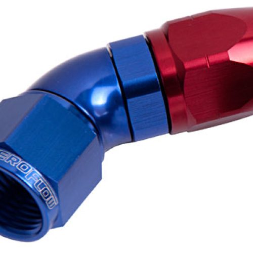 ALLOY 45 DEG HOSE END -10AN   BLUE CUTTER STYLE FULL FLOW