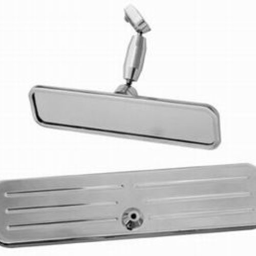 POLISHED REAR VISION MIRROR   BALL MILLED ALUMINIUM