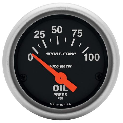 SPORT-COMP 2-1/16″ OIL PRESS. 0-100 PSI, SHORT SWEEP ELECT.