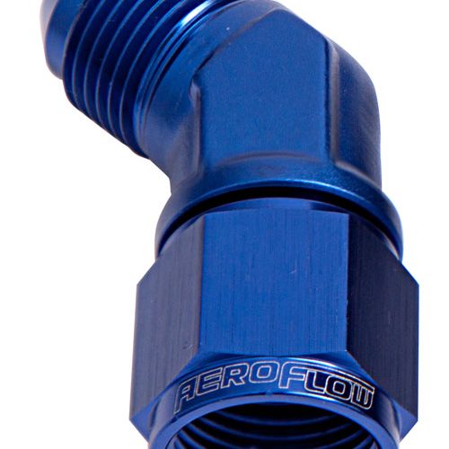 45 DEG FEMALE – MALE -8AN     BLUE SWIVEL NUT