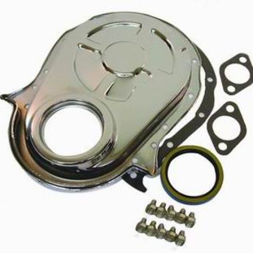TIMING CHAIN COVER BB CHEV    CHROME STEEL(SINGLE CHAIN ONLY