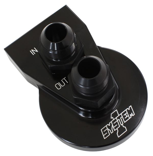 BLK BILLET REMOTE FILTER MOUNT-12 FLAT 2 BOLT MOUNTING STYLE