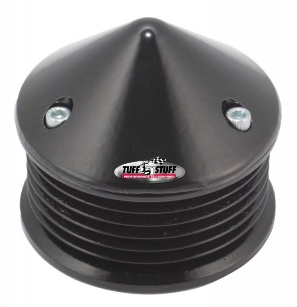 6 GROOVE ALTERNATOR PULLEY    BLACK W/ BULLET NOSE COVER