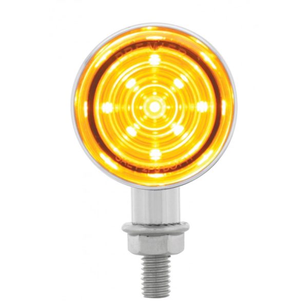 MINI 9 LED BULLET AMBER TURN  SIGNAL EACH CHROME 1.5"X2-7/8"