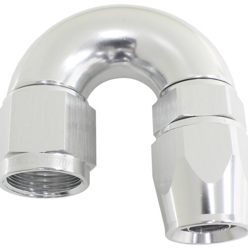 180 DEG -12AN FULL FLOW TEFLONHOSE END SILVER 1 PIECE FULLFL