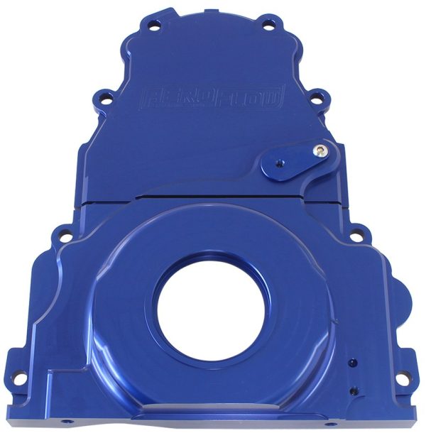 HOLDEN  CHEV LS BILLET 2 PIECETIMING COVER BLUE ANODISED