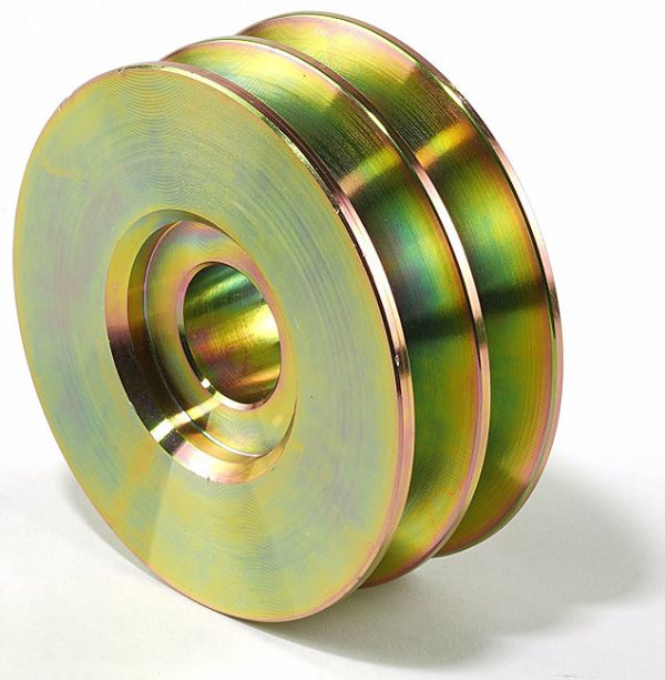 ALTERNATOR PULLEY 2V YELLOW   ZINC 3/8" x 2-5/8" OD V-BELT