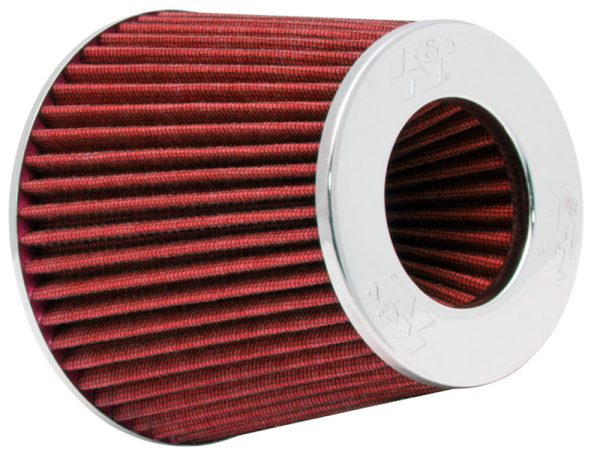UNIVERSAL FLANGE AIR FILTER   INV. CHROME TOP, RED MEDIA