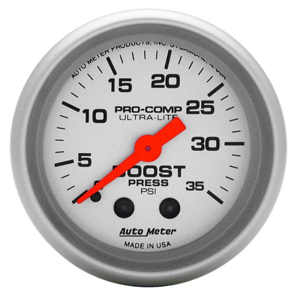ULTRA-LITE 2-1/16" BOOST GAUGE0-35PSI, MECHANICAL, 10FT