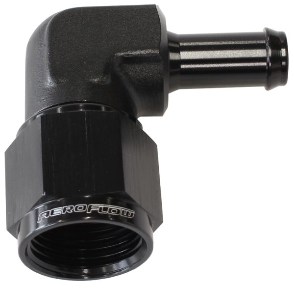 FEMALE -6AN 90DEG TO 3/8" BARBBLACK SWIVEL NUT