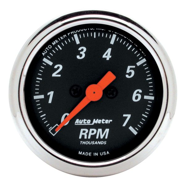 DESIGNER BLACK IN-DASH TACHO  2-1/16", 0-7000RPM
