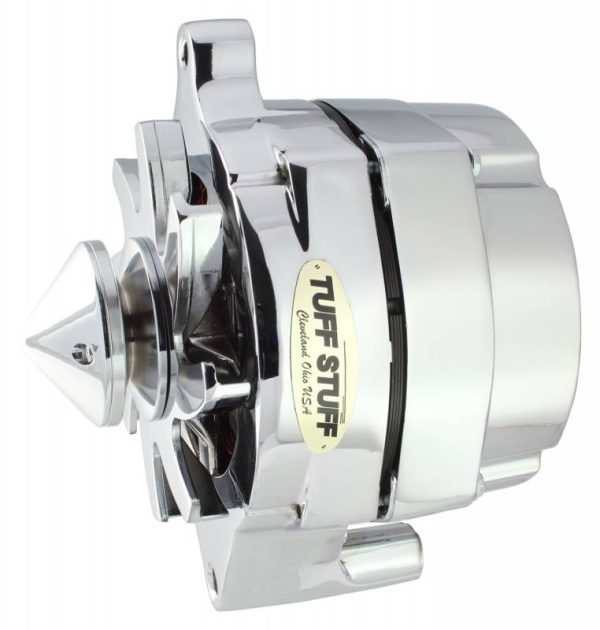 FORD 1-WIRE 140AMP ALTERNATOR CHROME, V-PULLEY, SMALL CASE
