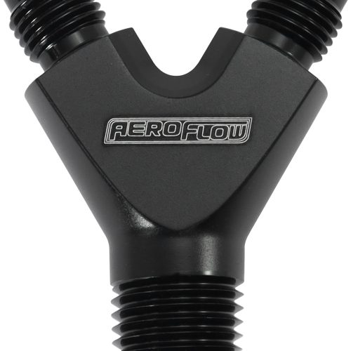 1/8″ NPT Y BLOCK TO 2 x -3AN  MALE FITTINGS NITROUS NOS BLAC