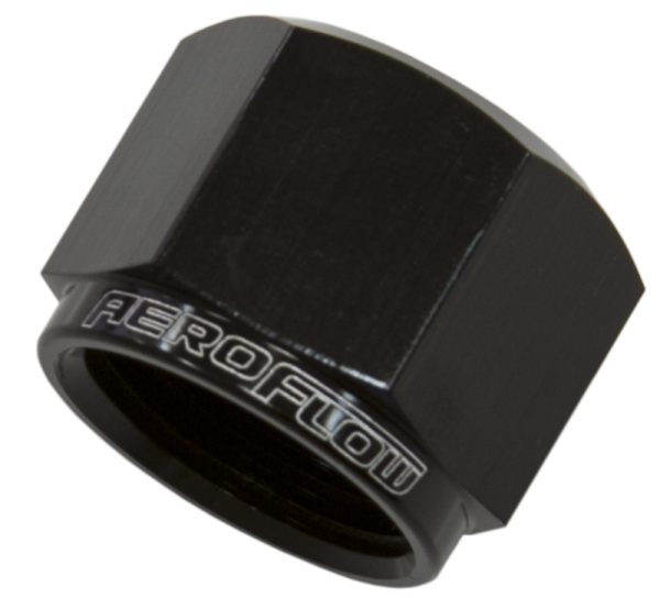 FLARE CAP FEMALE -10AN        BLACK -10AN FEMALE BLANK OFF