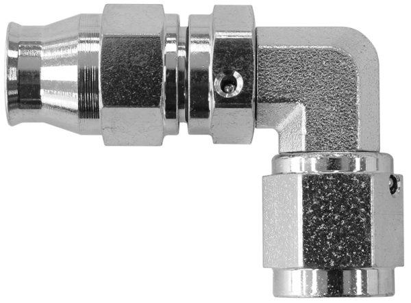 STEEL 90 DEG HOSE END -3AN    STEEL SWIVEL SUIT TEFLON