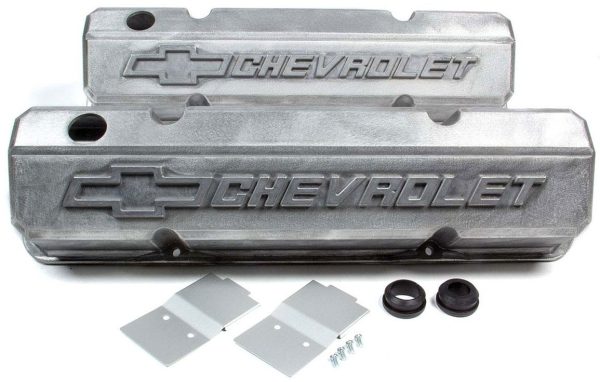 SLANT EDGE VALVE COVERS, SBC  POWER COATED RAISED & MILLED