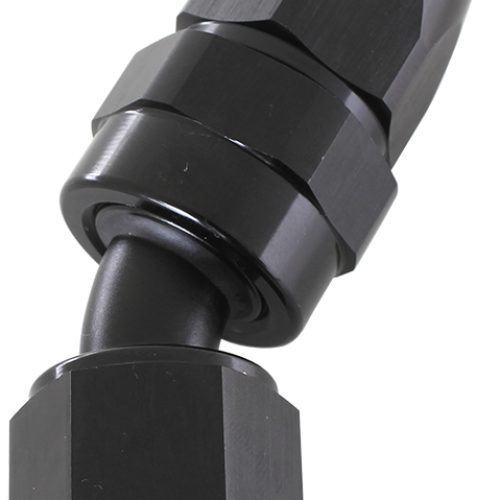 ALLOY 30 DEG HOSE END -6AN    BLACK SWIVEL NUT SUIT TEFLON