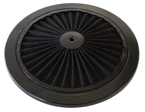 9" BLACK FULL FLOW TOP PLATE  BLACK COTTON HI FLOW & FILTRAT