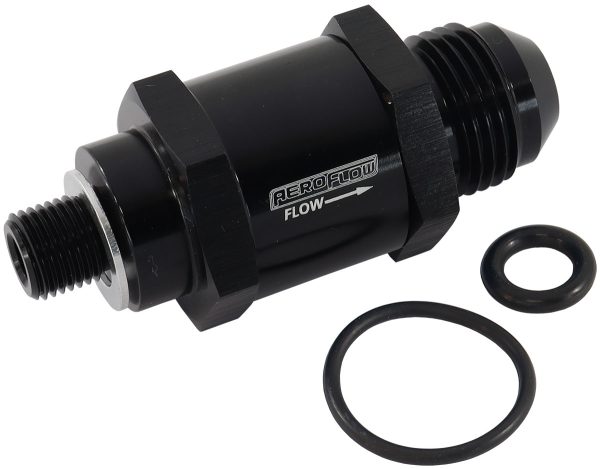 M10 X 1.0MM X -8AN CHECK VALVEBLACK MALE TO MALE BOSCH PUMP