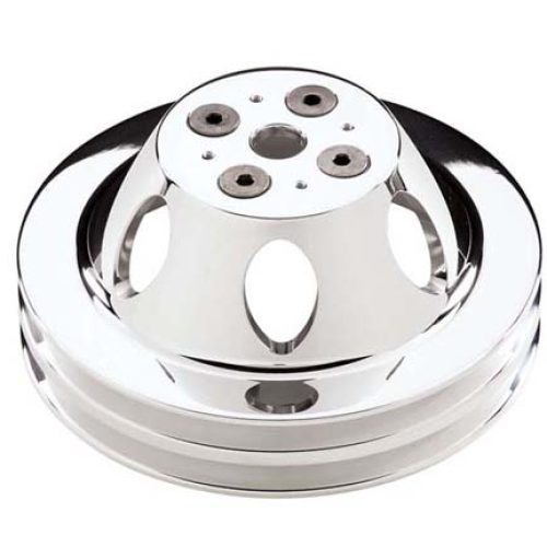 SBC WATER PUMP PULLEY DOUBLE  GROOVE  BILLET SHORT PUMP