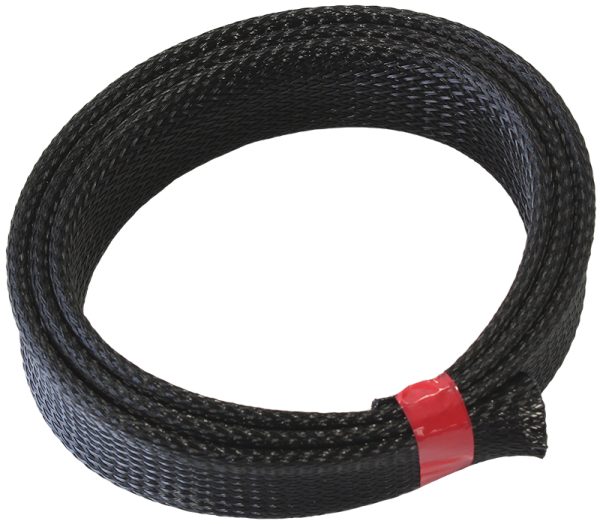 1" 1 METER HEAT FLEX BRAID    BLACK TIGHT WEAVE HIGH COVERAG