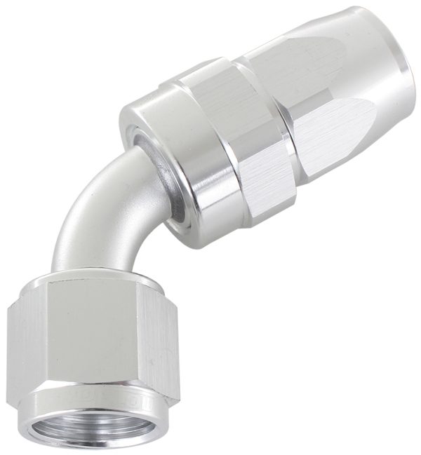 ALLOY 60 DEG HOSE END -3AN    SILVER SWIVEL NUT SUIT TEFLON