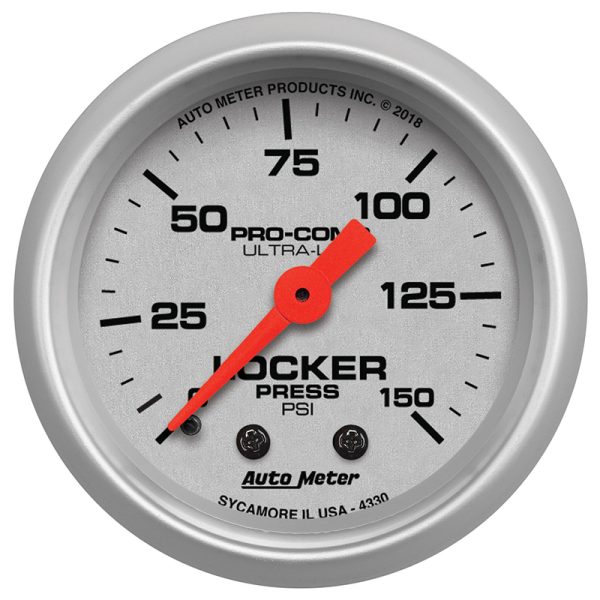 ULTRA-LITE 2-1/16" AIR LOCKER PRESSURE, 0-150PSI MECHANICAL