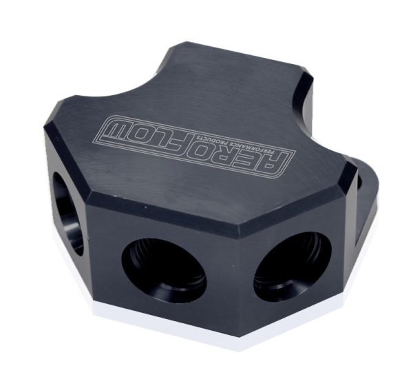 Y BLOCK 4 PORT DISTRIBUTION   BLACK 3X -8ORB 1X -10ORB INLET